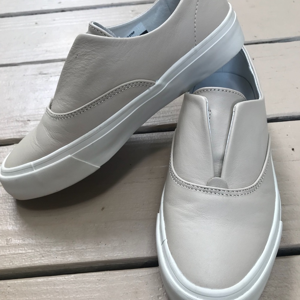 Beige Leather Sneakers